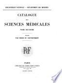 Catalogue des sciences medicales