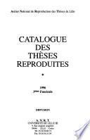 Catalogue des thèses reproduites