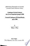 Catalogue général auteurs des livres imprimés jusqu'à 1900