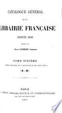 Catalogue général de la librairie française: 1866-1875