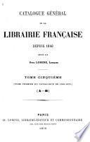 Catalogue général de la librairie française: 1866-1875