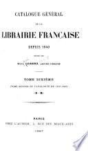 Catalogue général de la librairie française: 1876-1885