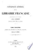 Catalogue général de la librairie française: 1886-1890. Table des matières