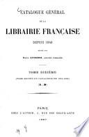 Catalogue général de la librairie française