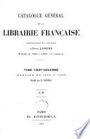 Catalogue général de la librairie française