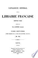 Catalogue général de la librairie française