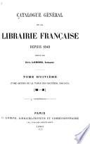 Catalogue général de la librairie française