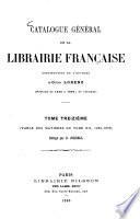 Catalogue général de la librairie française