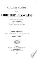 Catalogue général de la librairie française