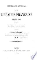 Catalogue général de la librairie française