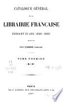 Catalogue Général de la Librairie Française