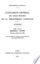 Catalogue général des livres imprimés de la Bibliothèque nationale: auteurs (publiés avant 1960)
