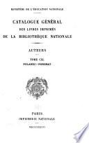 Catalogue général des livres imprimés de la Bibliothèque nationale