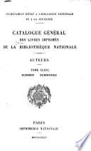 Catalogue général des livres imprimés de la Bibliothèque nationale