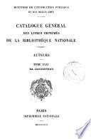 Catalogue général des livres imprimés de la Bibliothèque Nationale