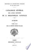 Catalogue général des livres imprimés de la Bibliothèque nationale