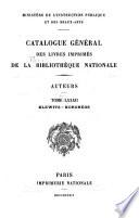 Catalogue général des livres imprimés de la Bibliothèque nationale