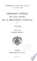 Catalogue général des livres imprimés de la Bibliothèque nationale