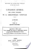 Catalogue général des livres imprimés de la Bibliothèque nationale