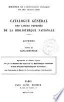 Catalogue général des livres imprimés de la Bibliothèque nationale