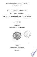 Catalogue général des livres imprimés de la Bibliothèque Nationale