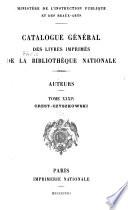 Catalogue général des livres imprimés de la Bibliothèque nationale