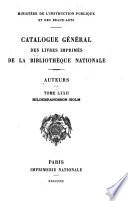Catalogue général des livres imprimés de la Bibliothèque nationale
