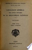 Catalogue général des livres imprimés de la Bibliothèque nationale