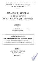 Catalogue général des livres imprimés de la Bibliothèque nationale