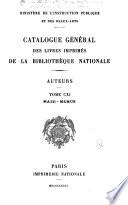 Catalogue général des livres imprimés de la Bibliothèque nationale