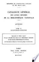 Catalogue général des livres imprimés de la Bibliothèque nationale