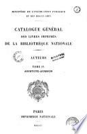 Catalogue général des livres imprimés de la Bibliothèque Nationale