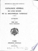 Catalogue général des livres imprimés de la Bibliothèque nationale