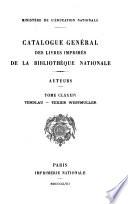 Catalogue général des livres imprimés de la Bibliothèque nationale