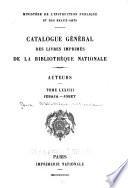 Catalogue général des livres imprimés de la Bibliothèque nationale