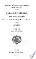 Catalogue général des livres imprimés de la Bibliothèque nationale
