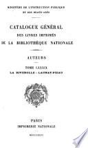 Catalogue général des livres imprimés de la Bibliothèque nationale