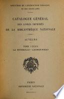Catalogue général des livres imprimés de la Bibliothèque nationale