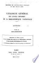 Catalogue général des livres imprimés de la Bibliothèque nationale
