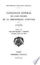 Catalogue général des livres imprimés de la Bibliothèque nationale