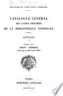 Catalogue général des livres imprimés de la Bibliothèque nationale