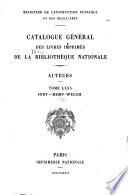 Catalogue général des livres imprimés de la Bibliothèque nationale