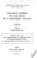 Catalogue général des livres imprimés de la Bibliothèque nationale