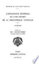 Catalogue général des livres imprimés de la Bibliothèque nationale