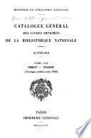 Catalogue général des livres imprimés de la Bibliothèque nationale