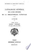 Catalogue général des livres imprimés de la Bibliothèque nationale