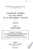 Catalogue général des livres imprimés de la Bibliothèque nationale