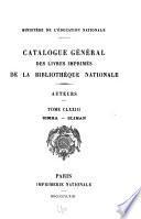 Catalogue général des livres imprimés de la Bibliothèque nationale