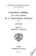 Catalogue général des livres imprimés de la Bibliothèque nationale