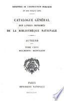 Catalogue général des livres imprimés de la Bibliothèque nationale